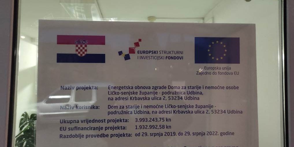 Slika Plakata energetske obnove objekta Doma u Udbini