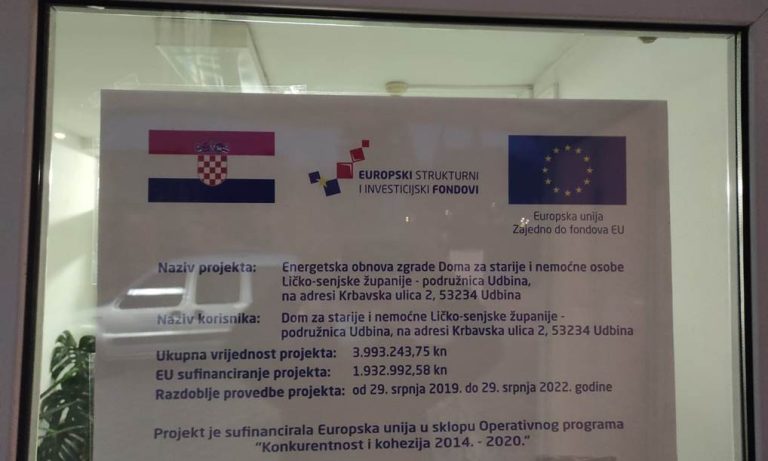 Slika Plakata energetske obnove objekta Doma u Udbini