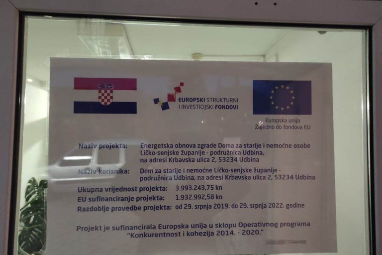 Slika Plakata energetske obnove objekta Doma u Udbini