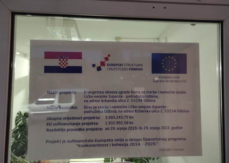 Slika Plakata energetske obnove objekta Doma u Udbini