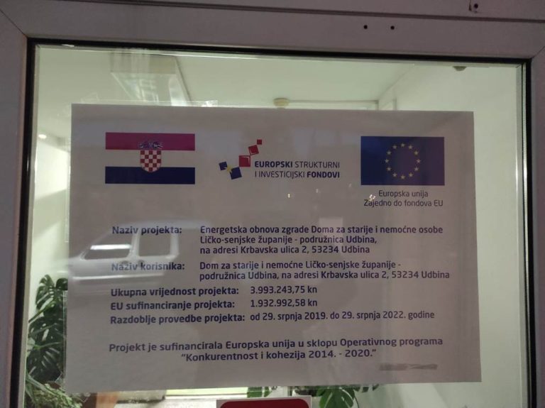 Slika Plakata energetske obnove objekta Doma u Udbini